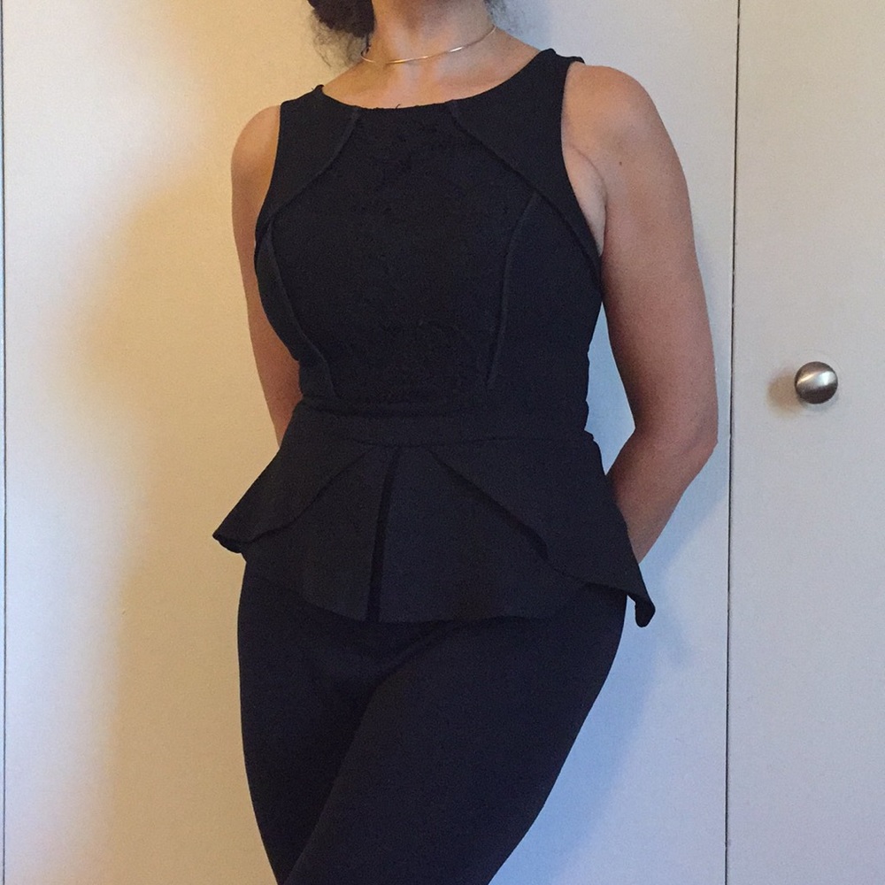 LF Black Peplum Top